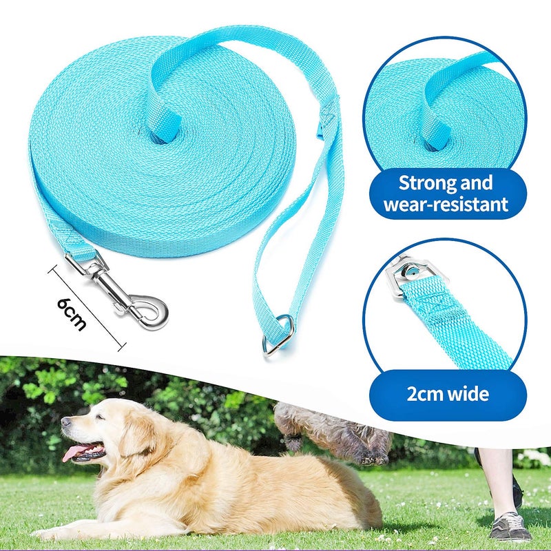 BAAPET 15/20/30/50/100 ft Long Dog Training Leash with Clickers for Small, Medium and Large Dogs or Cats (20 Feet, SkyBlue) - Image 2